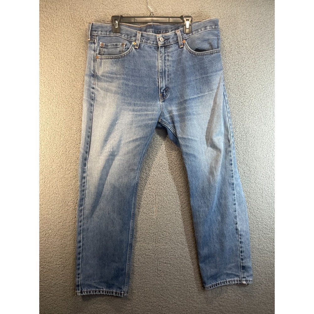 Levi's 505 Straight Leg Jean Mens Size 38x30 Medium Wash Blue Flex Stretch Denim